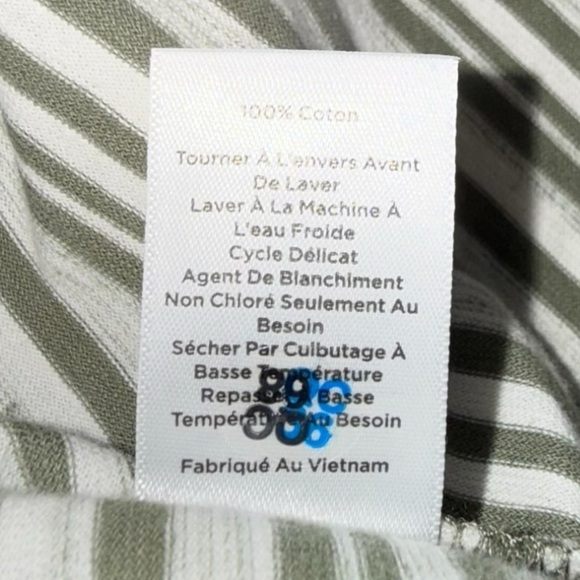 NWT TALBOTS COTTON SIDE TIE SHIFT DRESS - SUNDAY MORNING STRIPE XL Green / White - Picture 13 of 13